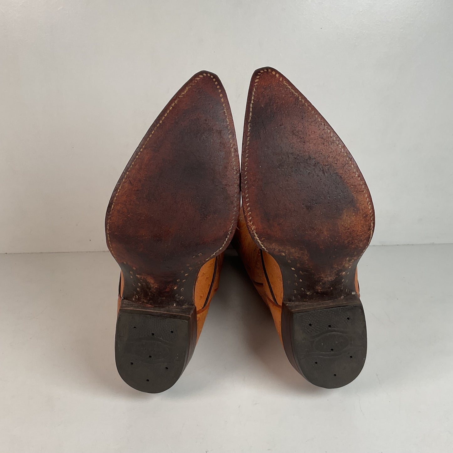 Vintage 1960s Nocona “The Astro” Cowboy Boots 9 D Full Ostrich Calf Exotic
