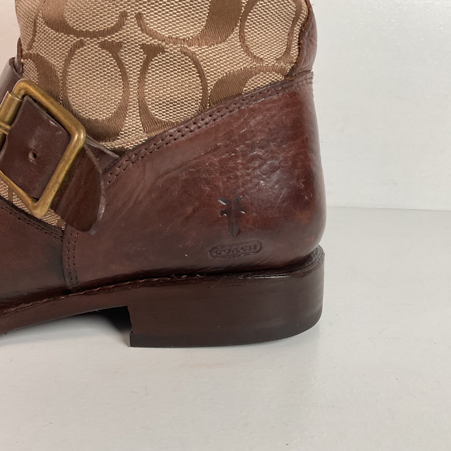 Frye for Coach Veronica Canvas Boots | Shorty | Engineer | 8 B