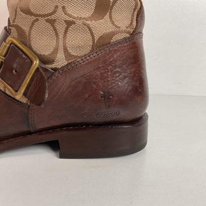 Frye for Coach Veronica Canvas Boots | Shorty | Engineer | 8 B