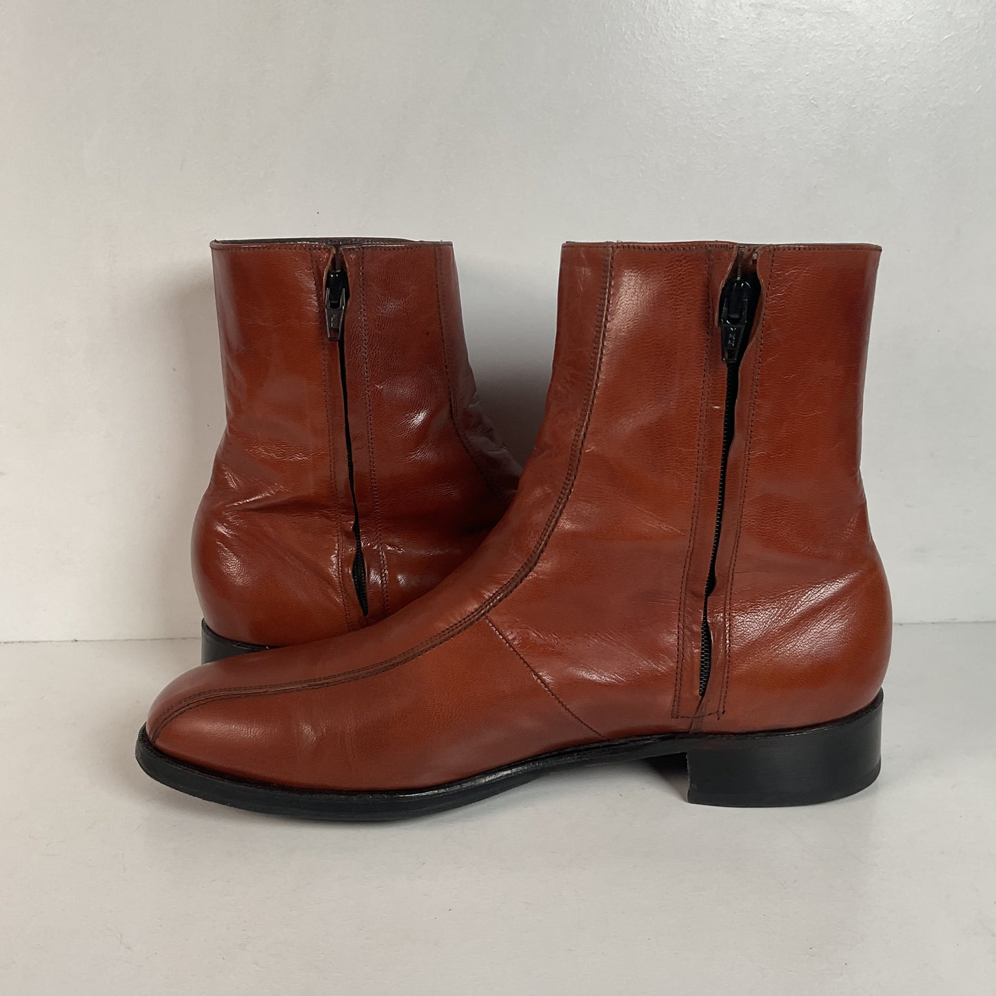 Vintage Florsheim Imperial Zipper Boots 10 D Chelsea Style