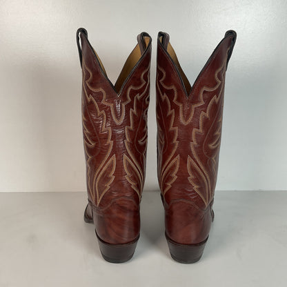 Vintage Justin Marbled Deerlite Cowboy Boots | USA Made | Deer Skin | 8.5 D