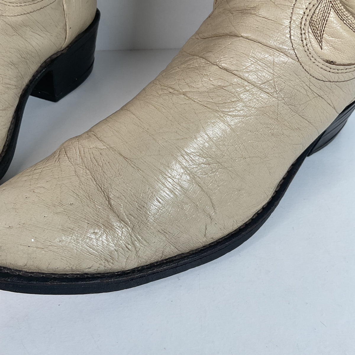 Vintage Dan Post Smooth Ostrich Cowboy Boots | Exotic | USA Made | 10.5 D
