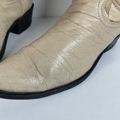 Vintage Dan Post Smooth Ostrich Cowboy Boots | Exotic | USA Made | 10.5 D