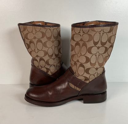 Frye for Coach Veronica Canvas Boots | Shorty | Engineer | 8 B