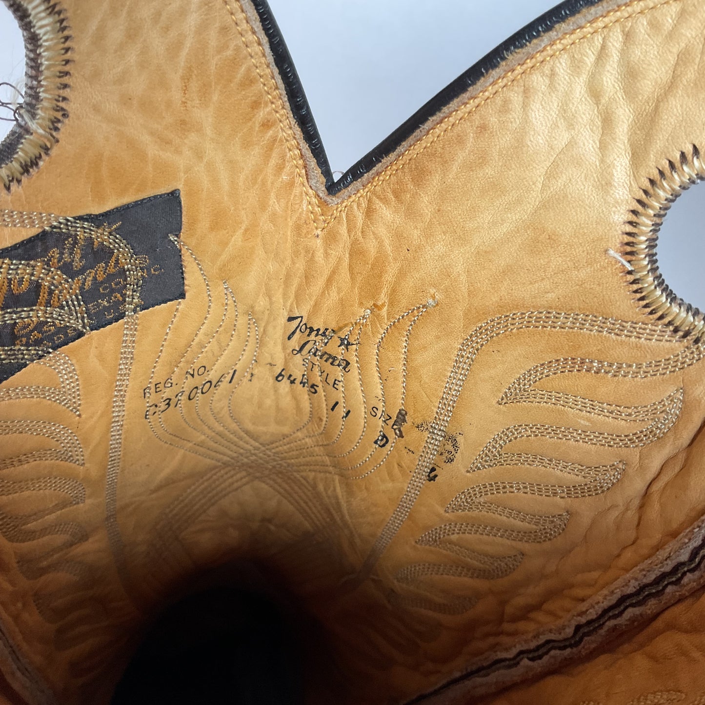 Vintage Tony Lama Buckaroo Boots | Chocolate Cow | Gold Label | 1970s | 11 D