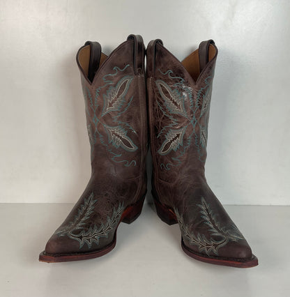 Justin Women’s Bent Rail Cowgirl Boots 9 B Distressed Chocolate Puma