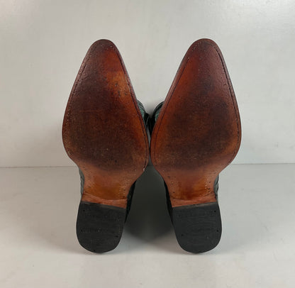 Cuadra Emerald Green Caiman Cowboy Boots 9.5 Exotic Tail Cut