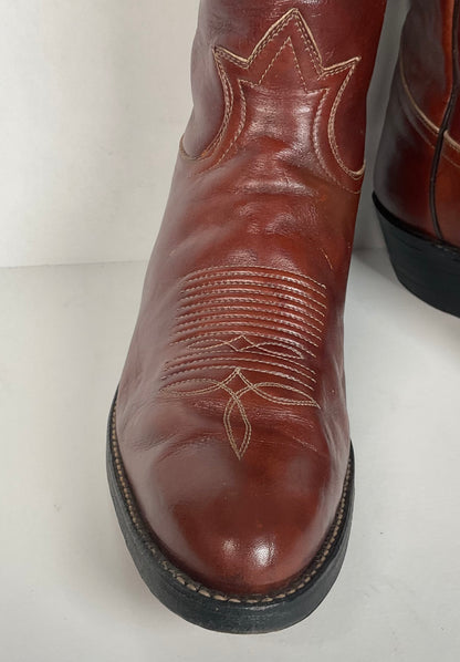 Vintage Tony Lama Cowboy Boots | Chocolate Cow | Men’s 11 D