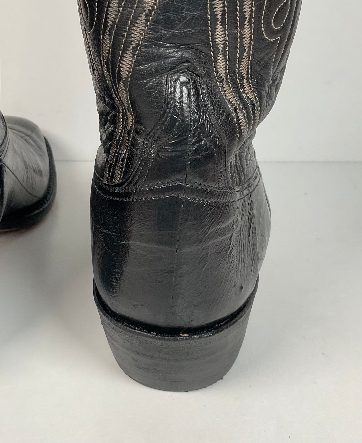 Lucchese San Antonio Exotic Eel Cowboy Boots 9 B Vintage French Toe
