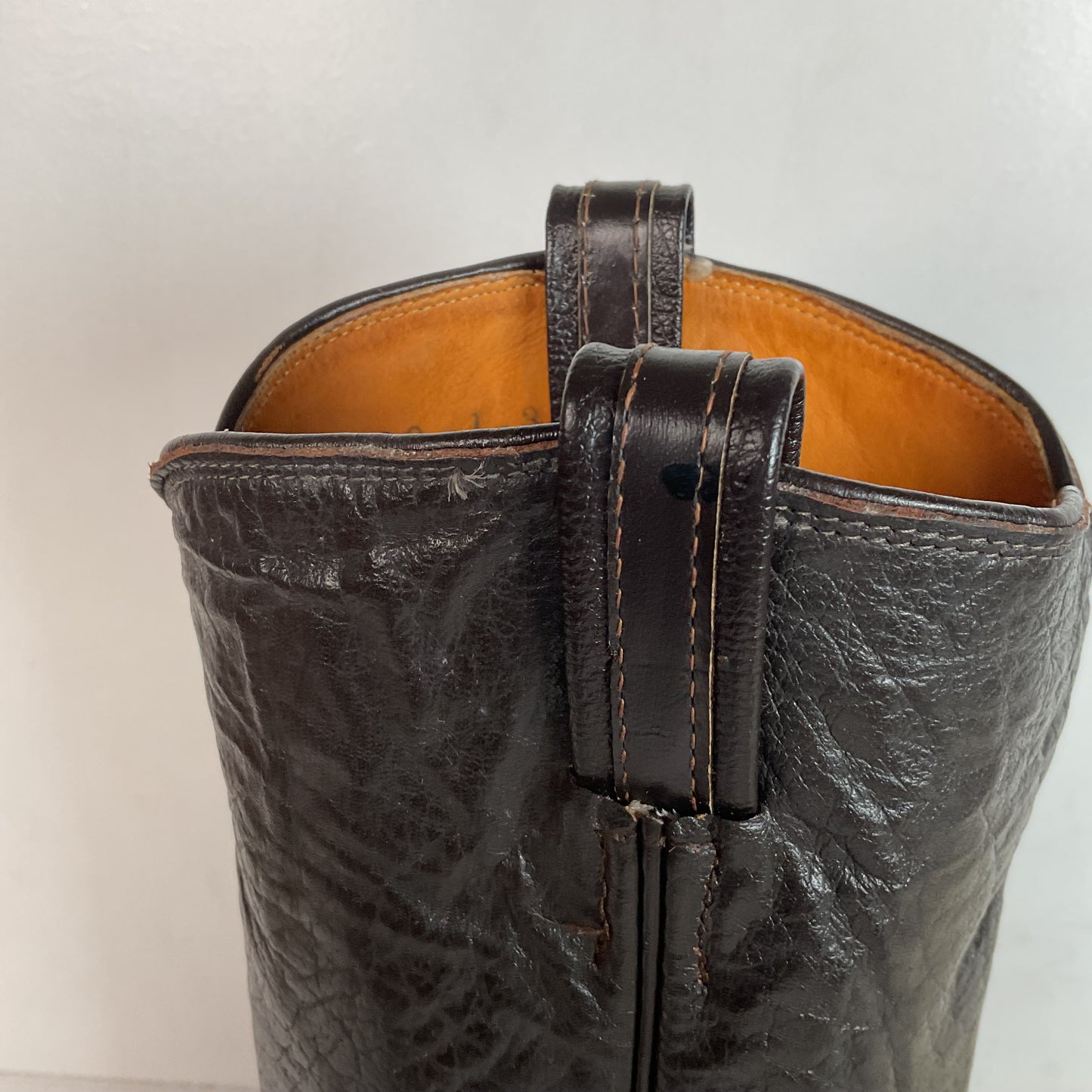 Vintage 1960s Tony Lama Water Buffalo Cowboy Boots 10 E Exotic Gold Label