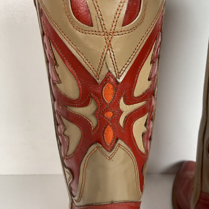 Vintage Capezio Butterfly Cowgirl Boots | Tooled Inlays | USA Made | Women’s 8 M