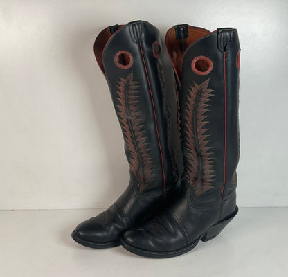 Vintage Tony Lama Tall Buckaroo Boots 11 D Thick Hide
