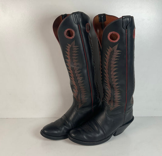 Vintage Tony Lama Tall Buckaroo Boots 11 D Thick Hide