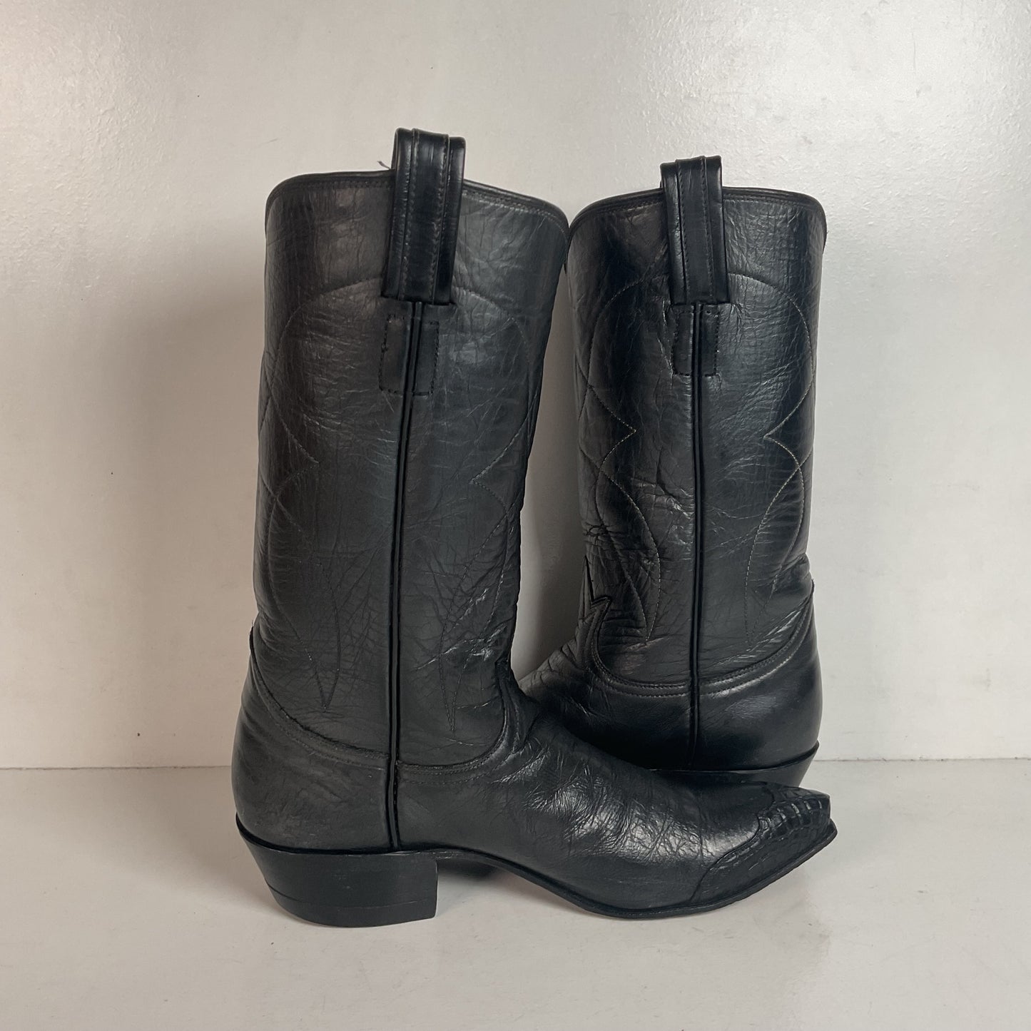 1960s Tony Lama Cowboy Boots Men’s 6 Extra Narrow | Women’s 7 Alligator Wingtip