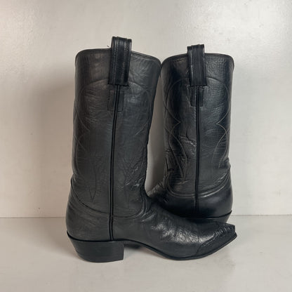 1960s Tony Lama Cowboy Boots Men’s 6 Extra Narrow | Women’s 7 Alligator Wingtip