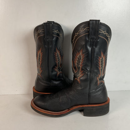 Larry Mahan Smooth Ostrich Roper Boots | Exotic | Crepe | Men’s 7 | Women’s 8