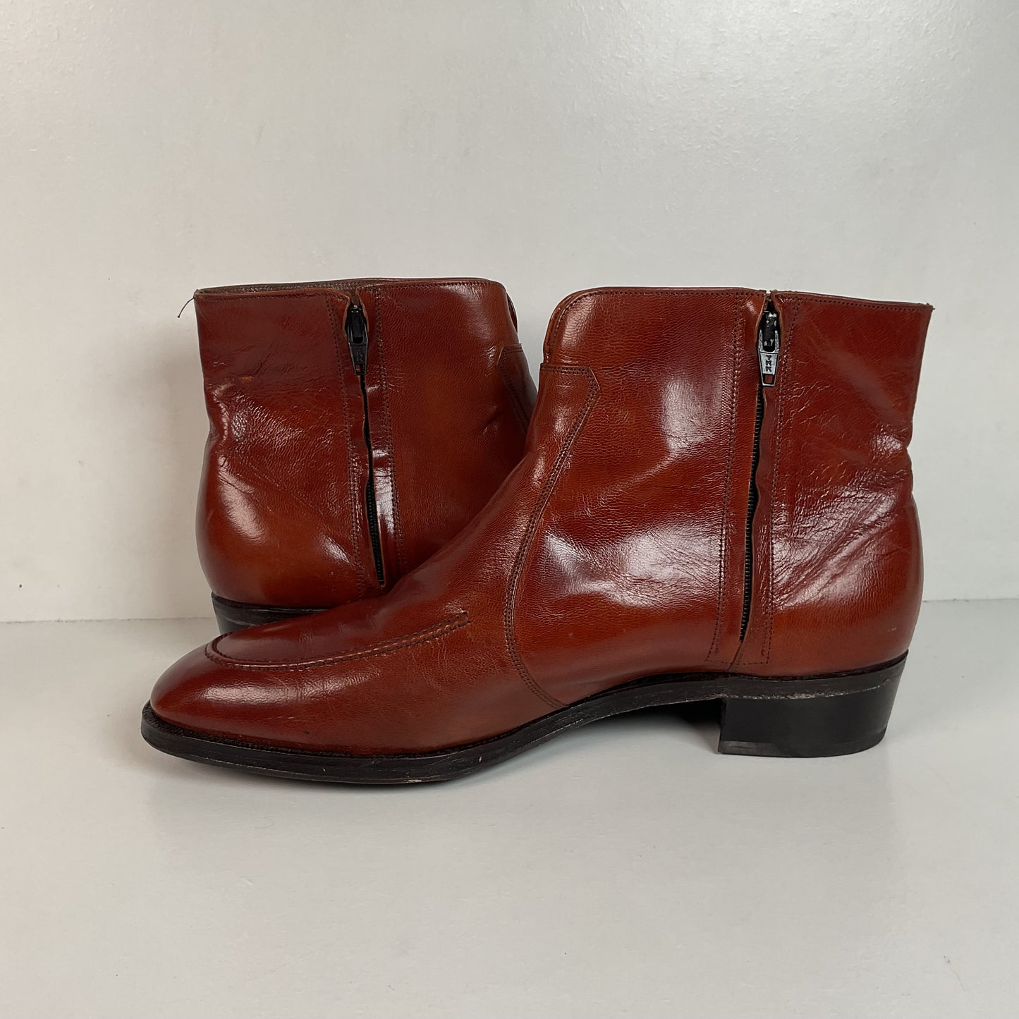 Vintage Florsheim Beetle Boots | Chelsea Style | Burnished Brown | Men’s 11 D