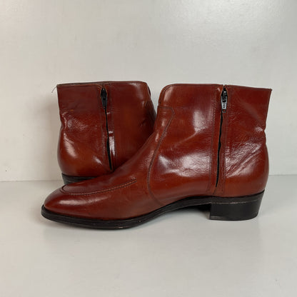 Vintage Florsheim Beetle Boots | Chelsea Style | Burnished Brown | Men’s 11 D