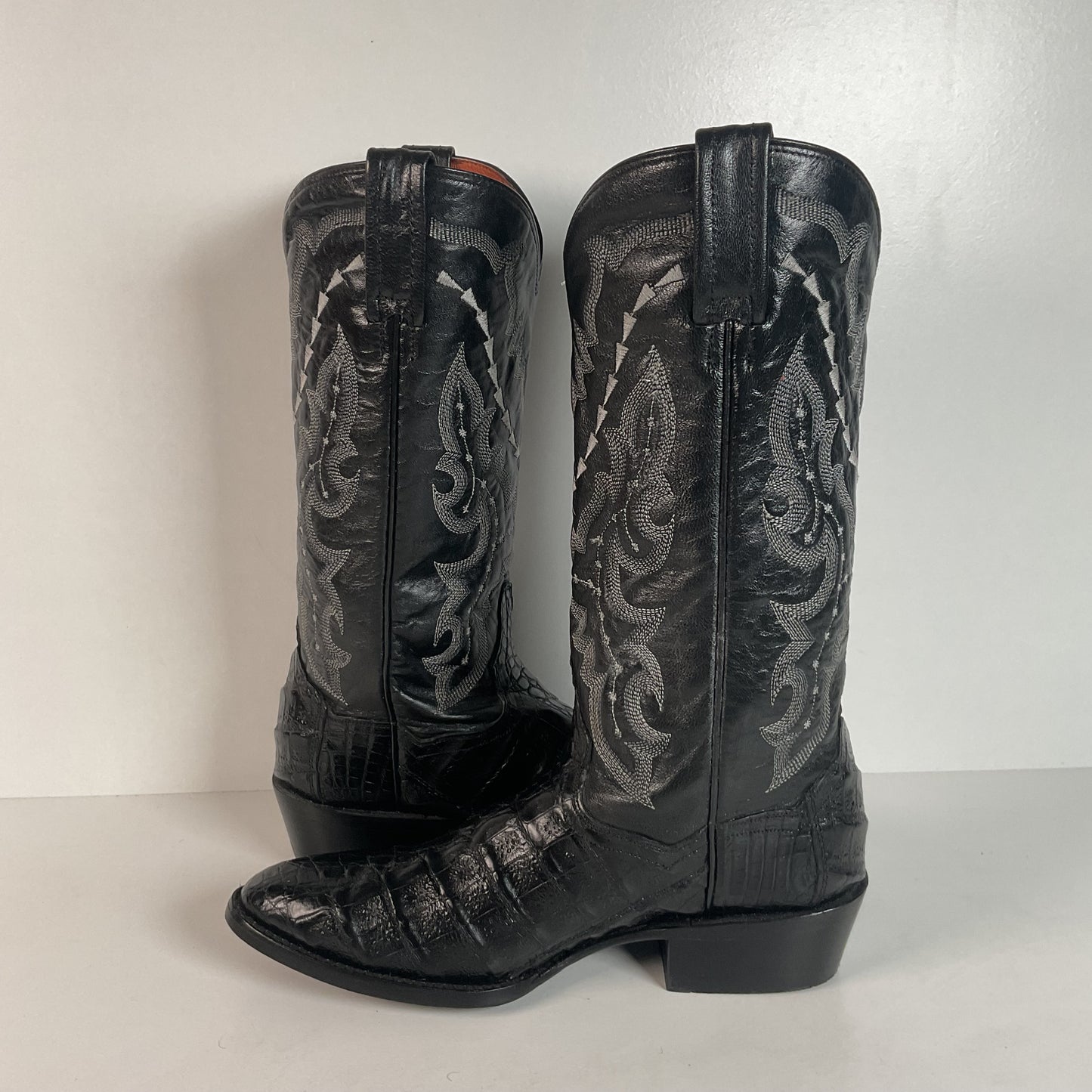 Dan Post Caiman Crocodile Cowboy Boots | Exotic | Blac | Men’s 7.5 D
