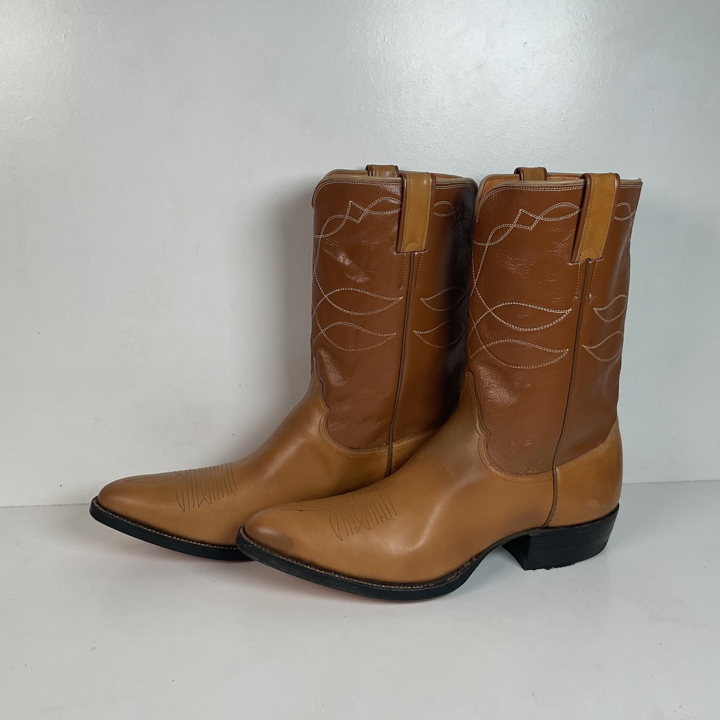 Vintage 1960s Justin Cowboy Boots 11.5 D Hand Lasted Old Fort Worth Label