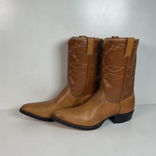 Vintage 1960s Justin Cowboy Boots 11.5 D Hand Lasted Old Fort Worth Label