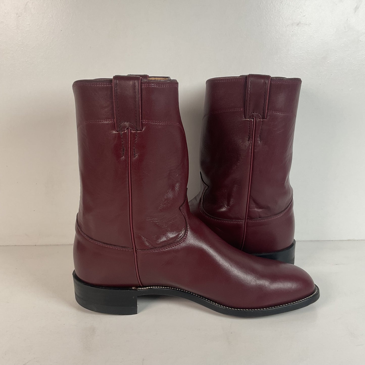 Justin Burgundy Calf Roper Boots 13 D USA Made