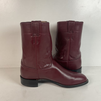Justin Burgundy Calf Roper Boots 13 D USA Made