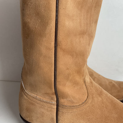 F. H. Senka Cowgirl Boots 8.5 US Nubuck Suede Snip Toe
