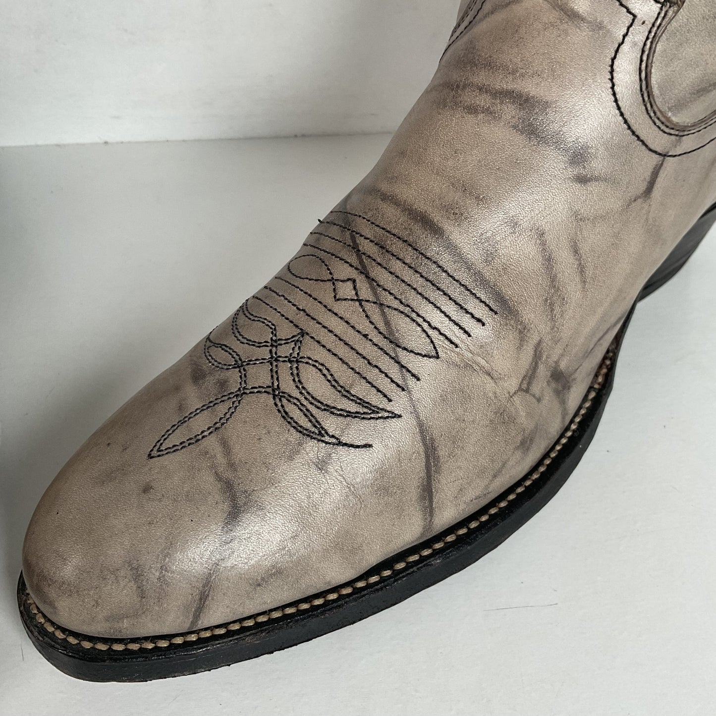 Vintage Justin Marbled Cowboy Boots | USA Made | Punchy | Grey | Men’s 9 D