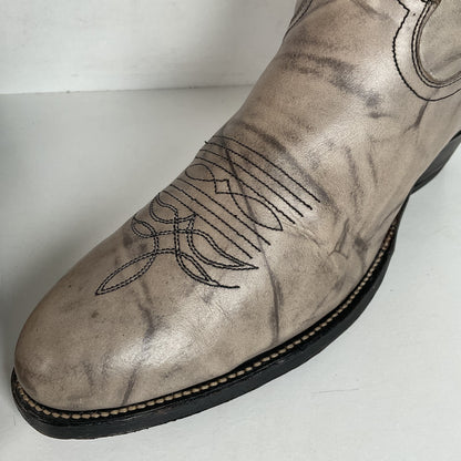Vintage Justin Marbled Cowboy Boots | USA Made | Punchy | Grey | Men’s 9 D
