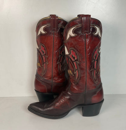 Texas Eagle Thunderbird Cowboy Boots 11 D Independence Day 4th Of July