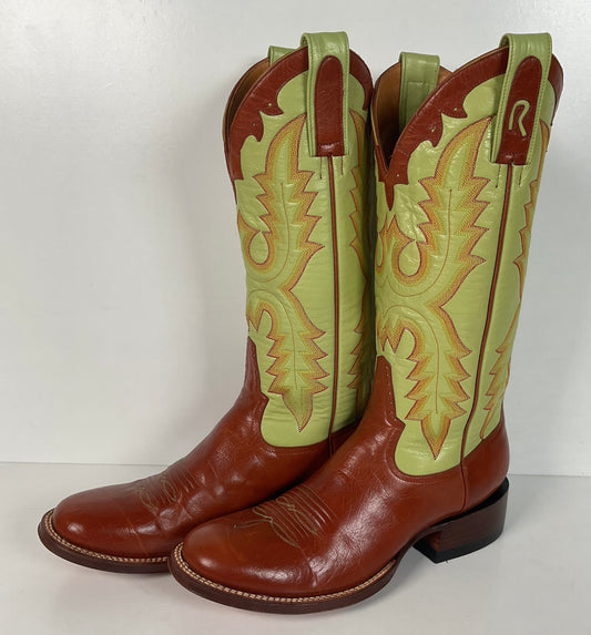 Rod Patrick Bootmakers Lime Green Cowgirl Boots 8.5 B Handmade