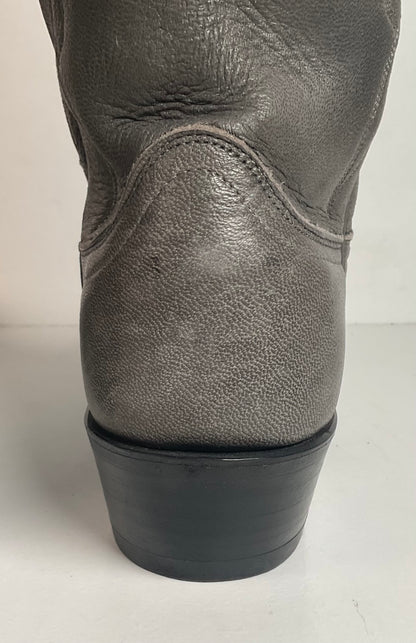 Vintage Dan Post Grey Elk Skin Cowboy Boots 10.5 D USA Made Old Label