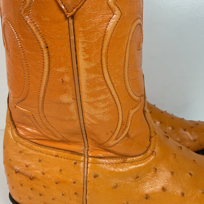 Los Altos Full Quill Ostrich Cowboy Boots | Buttercup | Exotic | Men’s 9.5 EE