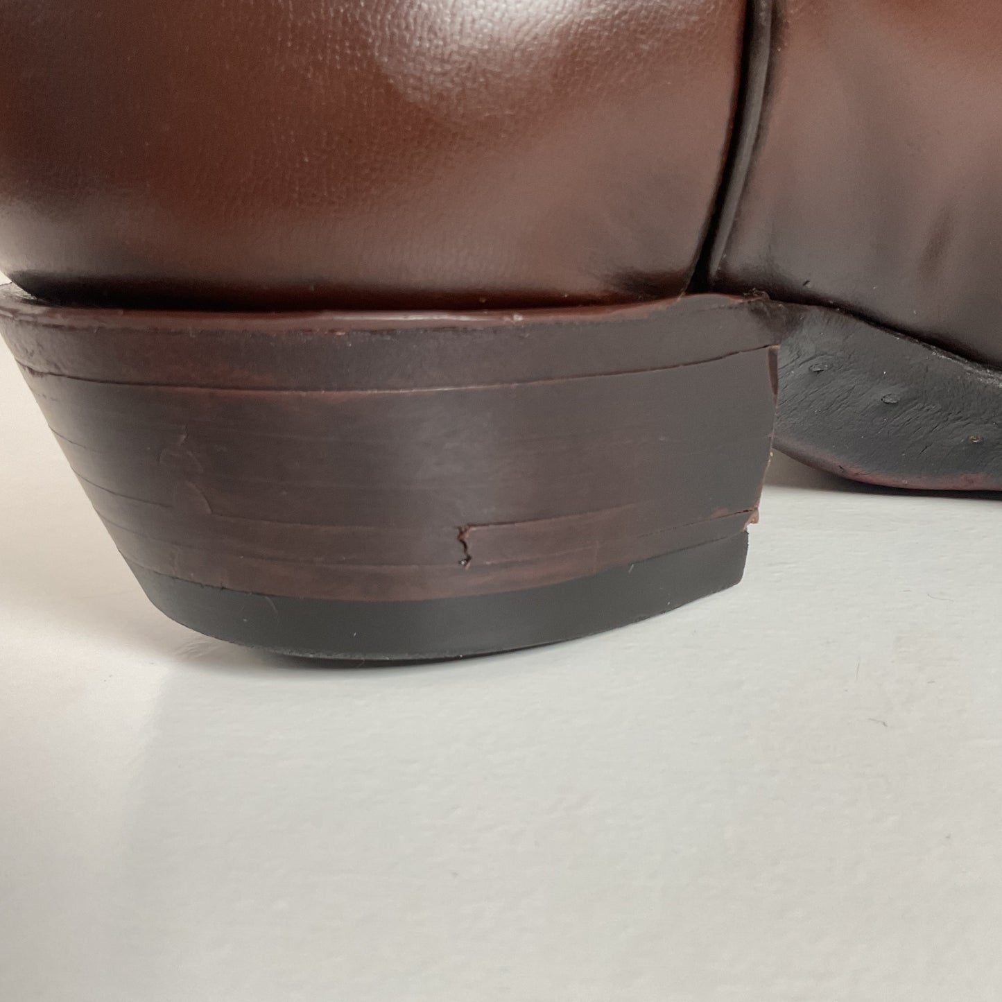 Vintage Justin Cowboy Boots | Brown Calf | Tooled Inlays | USA Made | Men’s 10 D