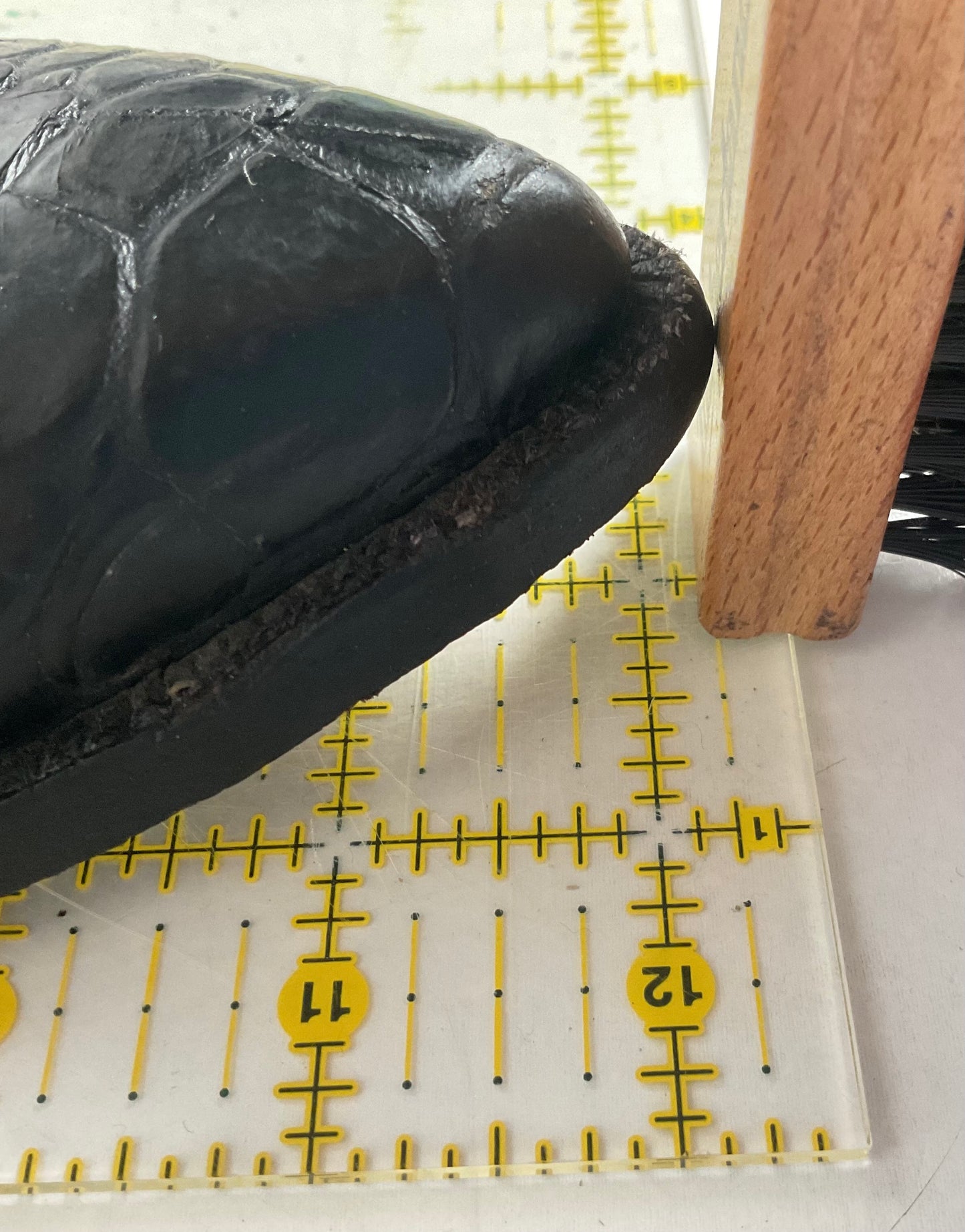 Vintage 1960s Justin Black Sea Turtle Cowboy Boots 10 D USA Made Fort Worth Label Pre-Ban