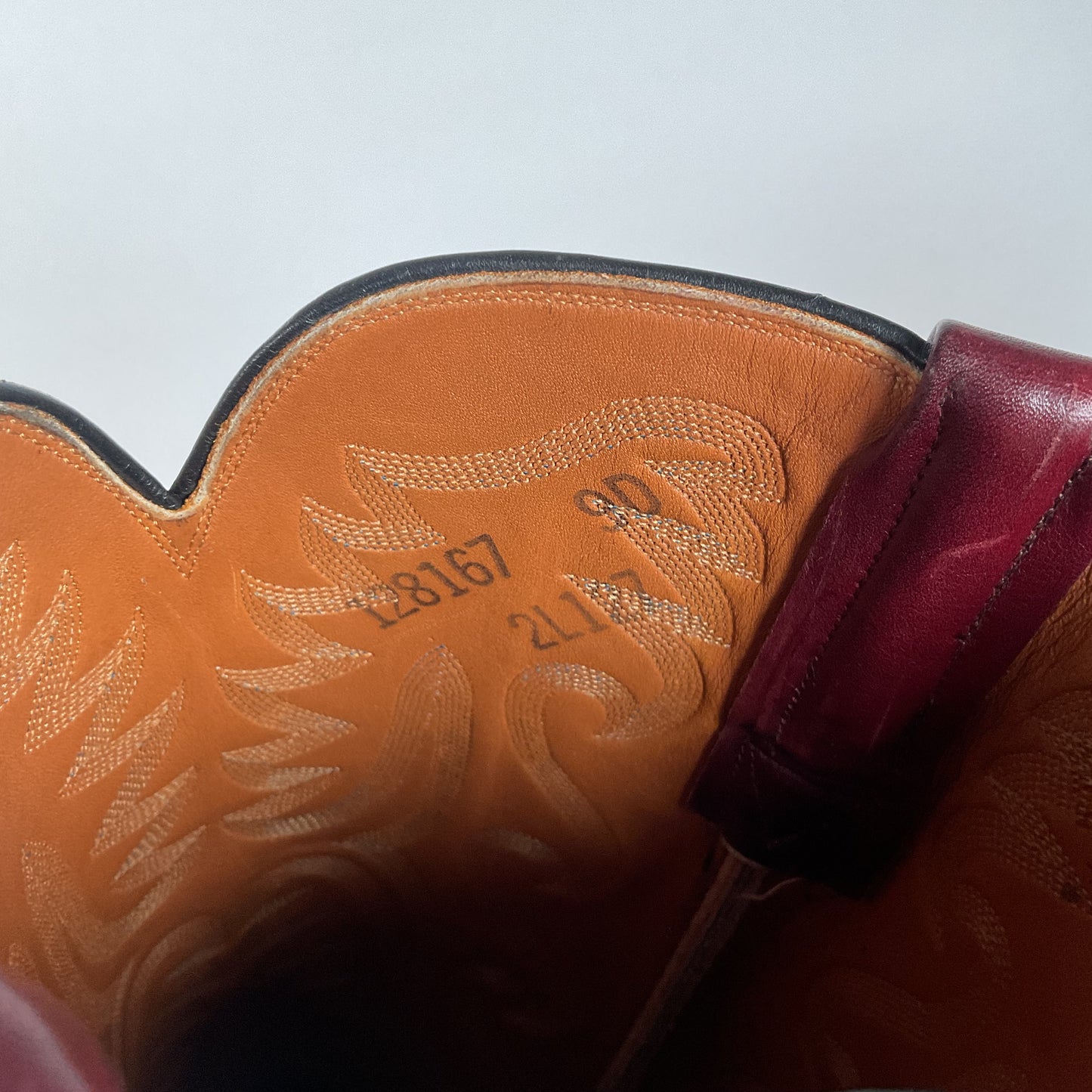 Vintage Lucchese San Antonio Cowboy Boots | Burgundy | Men’s 9 D