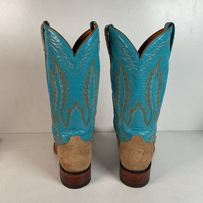 Tony Lama Rough Out Suede Cowboy Boots | USA Made | 10.5 D