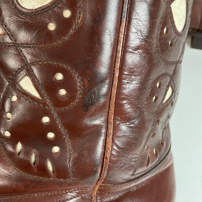1940s Men’s Goding Pee Wee Cowboy Boots 10.5 D Butterfly Inlay