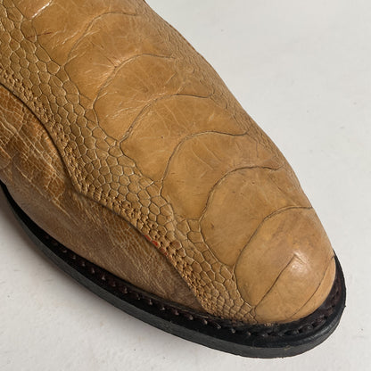 Dan Post Blonde Ostrich Leg Cowboy Boots 9 D Exotic