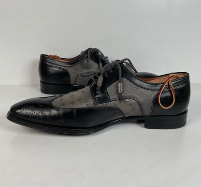 Mezlan Ostrich Quill Medallion Shoes | Derby | Exotic | Men’s 9.5 M