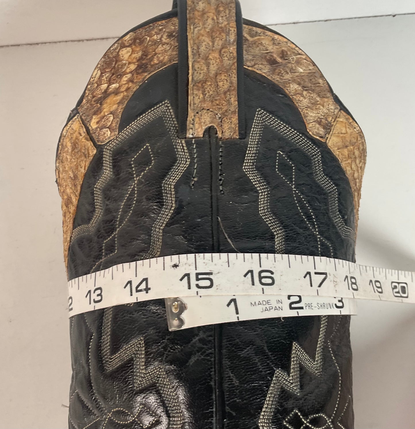 Diamondback Rattlesnake Cowboy Boots | Custom Made | Collar Overlay | Men’s 10 B