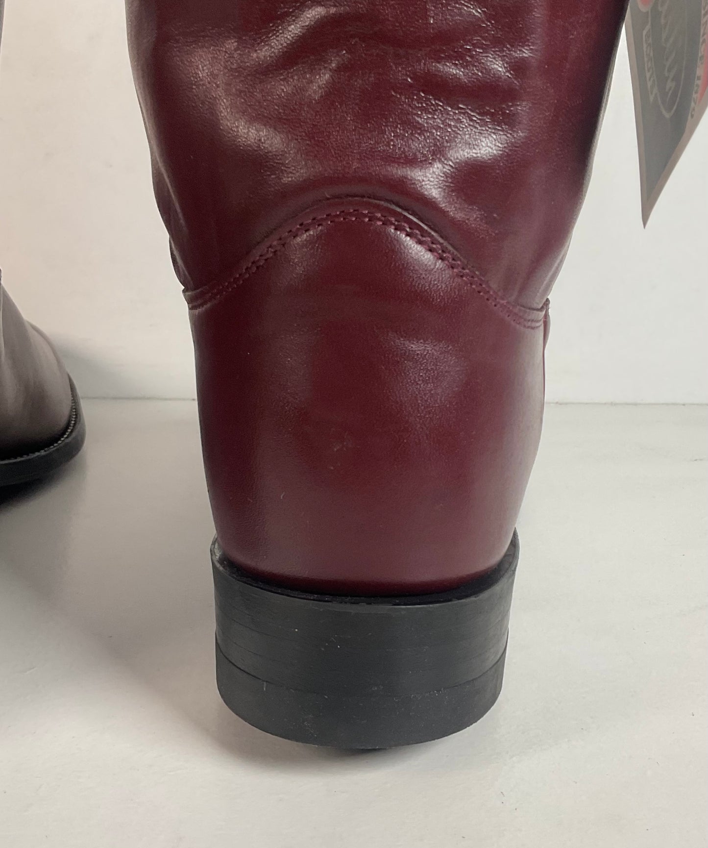 Justin Burgundy Calf Roper Boots 13 D USA Made
