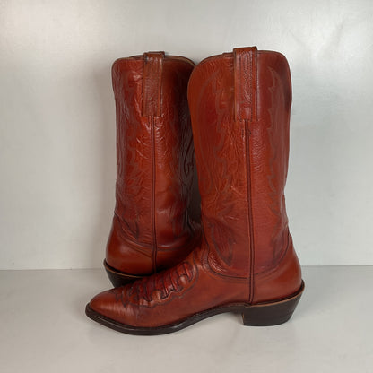 Lucchese 1883 Caiman Crocodile Inlay Cowboy Boots 9 D Exotic