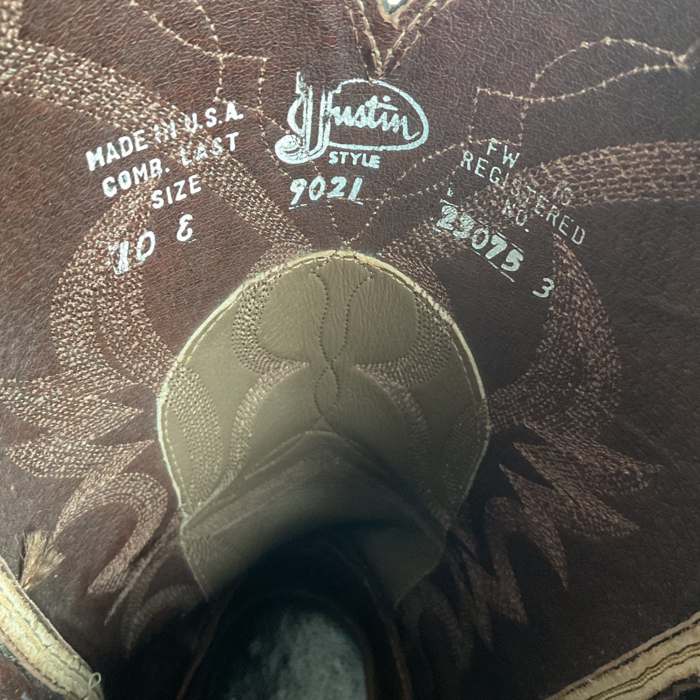 Justin Full Ostrich Quill Cowboy Boots 10 E USA Made Exotic