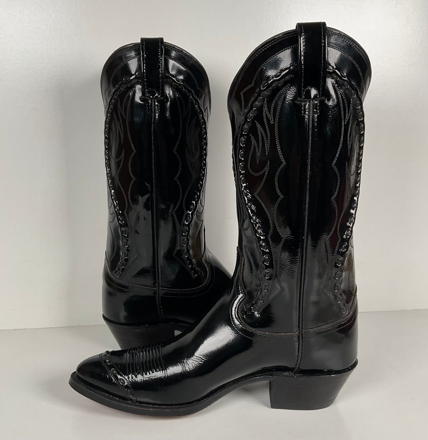 Dan Post Patent Leather Cowboy Boots | Buck Lace | Men’s 9 D