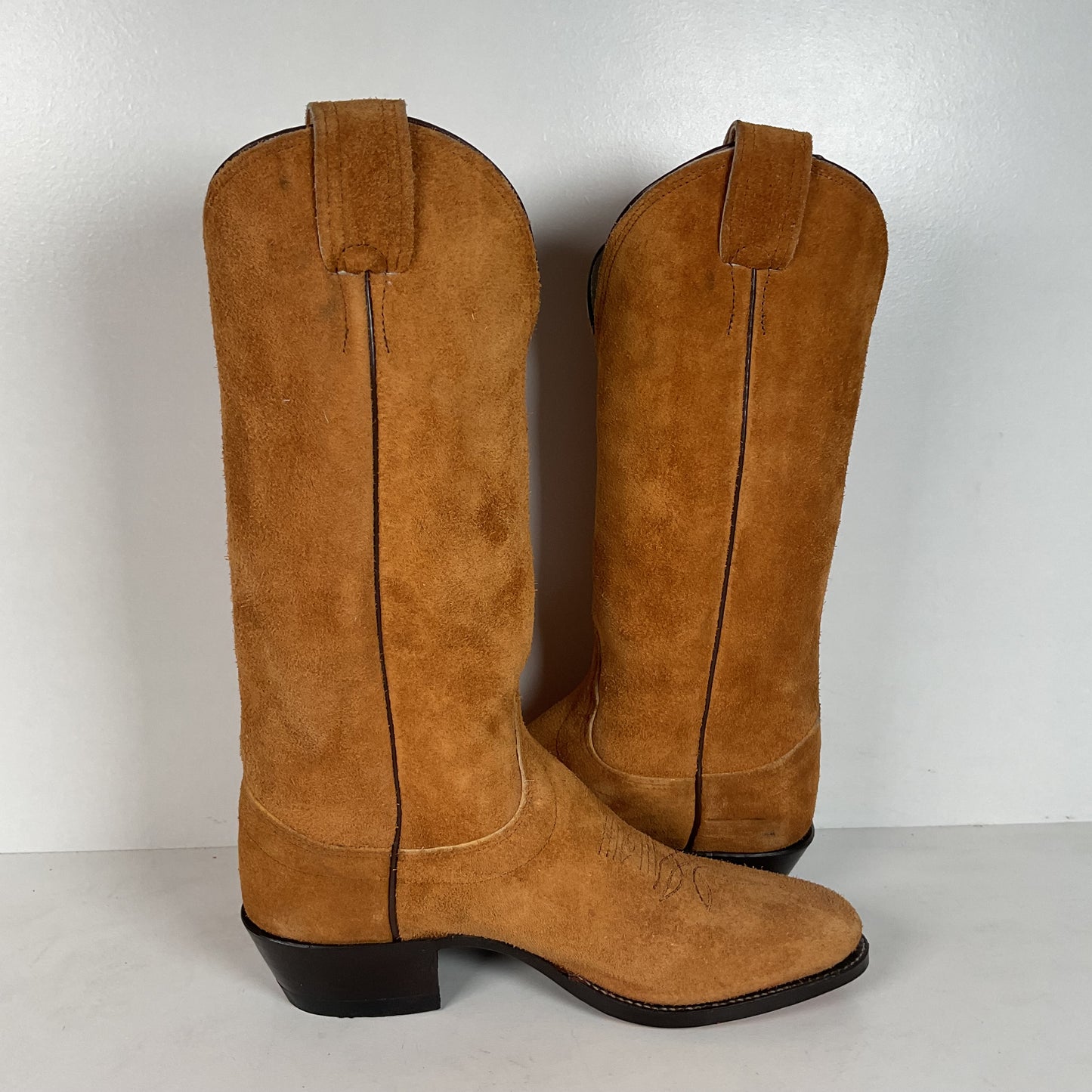 Olathe Full Rough Out Suede Cowboy Boots | USA Made | Men’s 9 B | Women’s 10