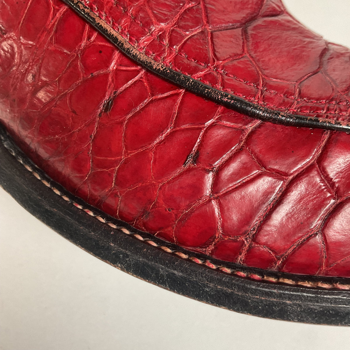 Vintage Cowtown Algonquin Toe Cowboy Boots | Pre-Ban Sea Turtle | Red | Men’s 8 D
