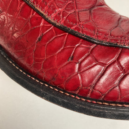 Vintage Cowtown Algonquin Toe Cowboy Boots | Pre-Ban Sea Turtle | Red | Men’s 8 D
