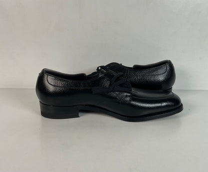 Vintage Florsheim Black Derby Loafers 12 B Apron Toe Blucher